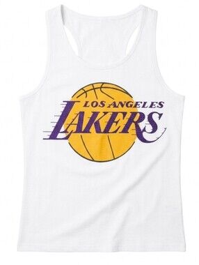 Los Angeles Lakers Racerback Graphic Woman's Tank Top with purple rhinestones